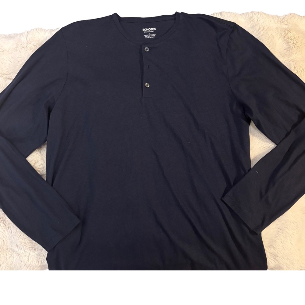 Bonobos Men's Navy Long-Sleeve Henley Shirt